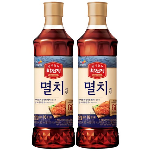 하선정멸치액젓 - 하선정 실속형 멸치액젓, 1kg, 2개