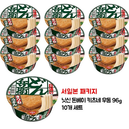 일본라면 - 닛신 돈베이 키츠네 우동 동일본 한정, 10개, 96g