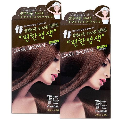 펴난 샴푸하듯 하나로 프리미엄 편한염색 30g 헤어컬러, 다크브라운, 10개