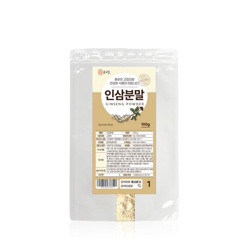 인삼분말 - 윤고집 국내산 인삼분말, 100g, 1개