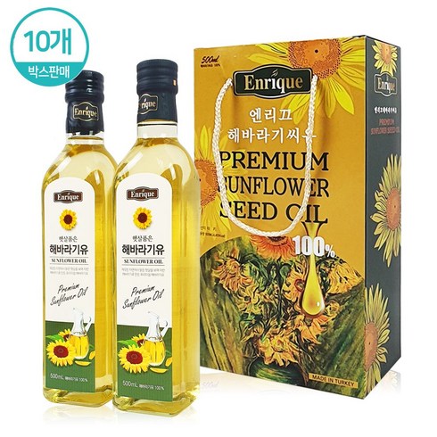 고급 엔리끄 해바라기오일 선물세트 500mlX2P 10개 한박스, 20개, 500ml