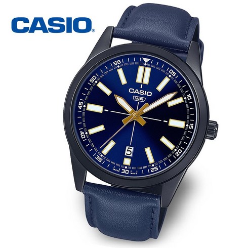 2023년 가성비 최고 라시엘로la-50000 - [정품] CASIO 카시오 MTP-VD02BL-2EUDF 남성 야광 가죽 손목시계