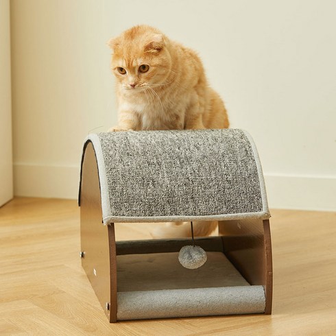 펫토리아 GP 카펫 고양이 스크래쳐 숨숨집 원목 하우스, 단품, 단품없음