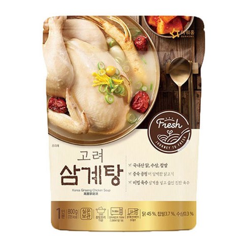 2023년 가성비 최고 삼계탕 - 아워홈 고려삼계탕 800g X10개 1BOX, 1개