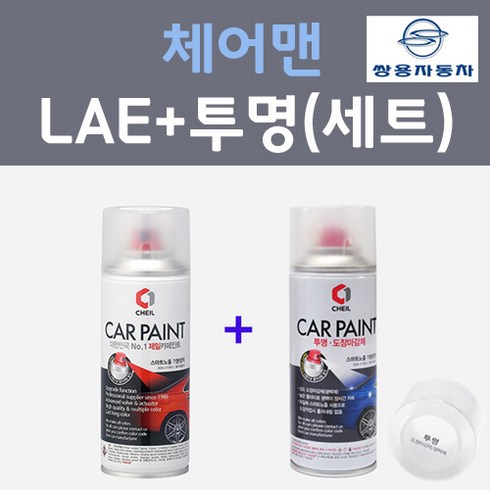 2023년 가성비 최고 헤레카 패브릭 - 쌍용 체어맨 LAE 클래식블랙 컬러스프레이 + 제투명마감용스프레이 자동차 카 페인트 200ml