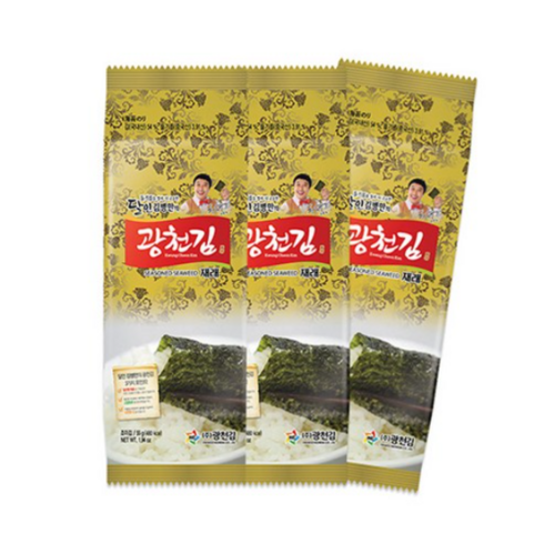 광천김 달인 김병만의 대용량 재래 식탁김, 55g, 3개, 3개, 55g