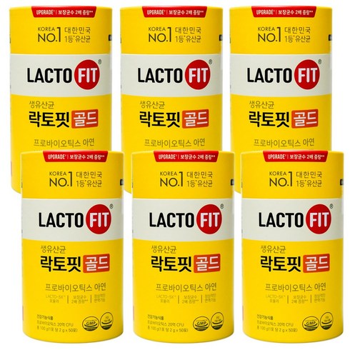 2023년 가성비 최고 락토핏 - 종근당건강 락토핏 생유산균 골드 2g x 50포 아연, 100g, 6개