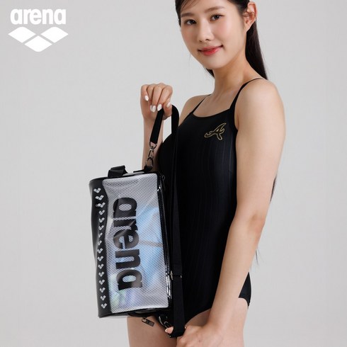 아레나 방수 수영가방 원통형 숄더백 AB14, 블랙