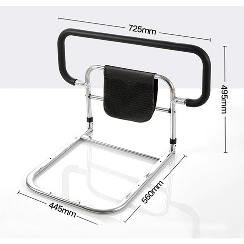 노인침대가드 - 침대가드 난간 침대안전가드 기립난간 낙상방지 침대 가드레일 침대난간안전가드, 블랙스타일2