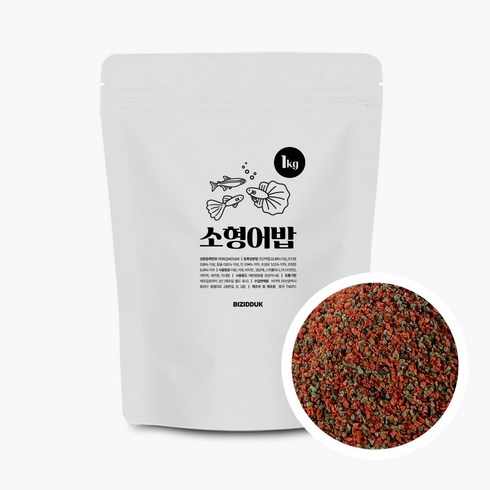 비지떡 소형어밥 1kg 3500ml 구피 열대어 네온 먹이, 1개