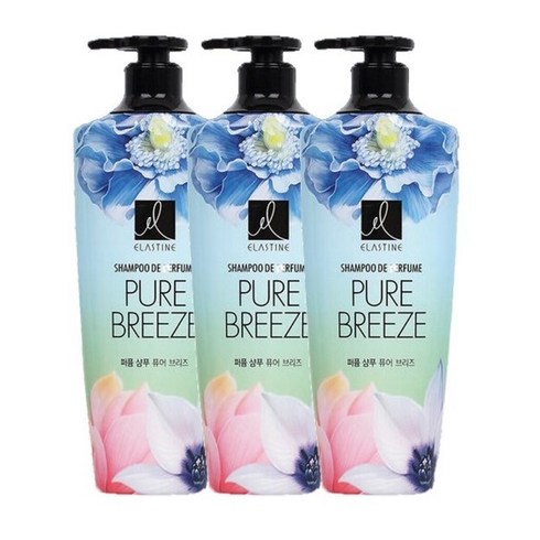 엘라스틴 퍼퓸 퓨어브리즈 샴푸, 600ml, 3개