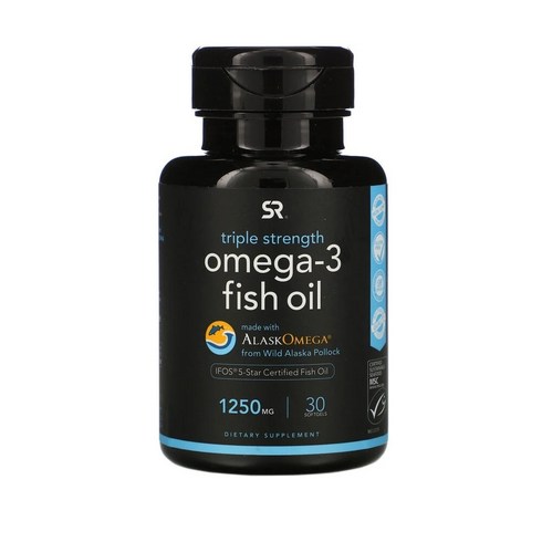 스포츠리서치 트리플 스트렝스 오메가-3 피쉬 오일 1250mg 소프트젤, 30정, 6개