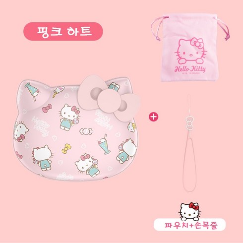 2023년 가성비 최고 키티난로 - 헬로키티 캐릭터 충전식 손난로 보조배터리 10000, 핑크하트