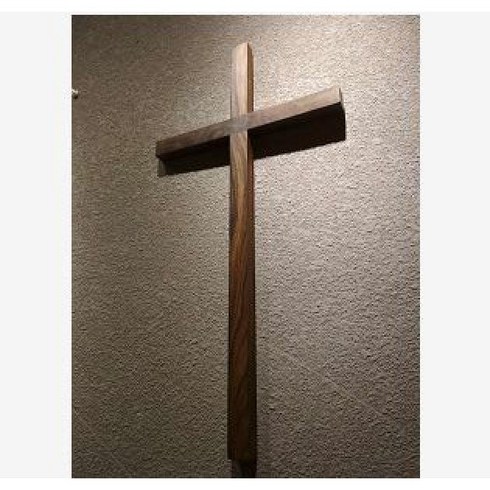 벽걸이용 십자가 흑단 나무 원목 교회 인테리어, 대형/45CM