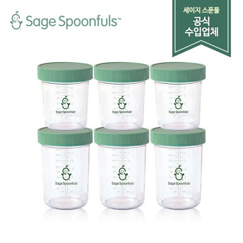 세이지스푼풀 - [세이지 스푼풀] [세이지스푼풀]이유식용기 2종(NEW 유리 180ml 3P+NEW 유리 240ml 3P)/유리 이유식용기/이유식식기/이유식, 상세 설명 참조