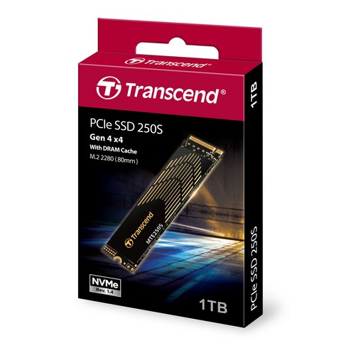 mtpm305 - 트랜센드 Transcend MTE250S M.2 2280 NVMe 1TB TLC 히트싱크 기본포함 파인인포