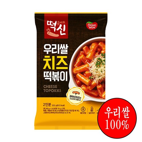 동원 떡볶이의신 우리쌀 치즈떡볶이, 10개, 332g