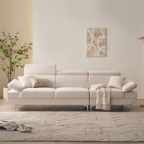 동서가구 이즈 젤다 아쿠아패브릭 헤드틸팅 소파, 02_4인소파 IJL011, 베이지