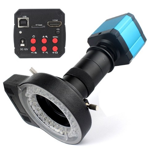 휴대폰 수리 납땜용 산업용 전자 디지털 현미경 13 MP FHD 60FPS 현미경 카메라 130X C 마운트 렌즈 HDMI USB, 4D, 4.D