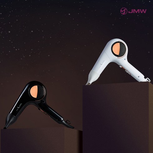 jmw에어루나mc5a02b - JMW 터보항공 드라이기 경량사이즈 강력한 3단계 터보바람 1650W 에어루나 블랙 MC5A02B, 에어루나(블랙)