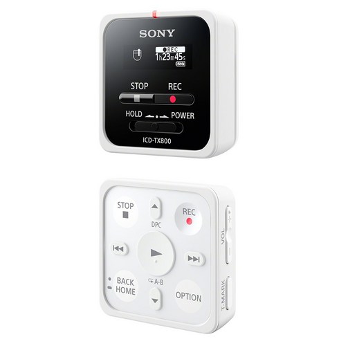 소니 IC 레코더 16GB ICD-TX800 : 소형 사이즈 리니어 PCM원격 녹음 대응 리모컨 부속 2017년 모델 화이트 ICD-TX800 W