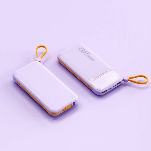 보조 배터리 LED 디지털 디스플레이 30000mah 대용량 120W 고속 충전 보조 배터리 화사한 보조 배터리 국내배송, 연보라