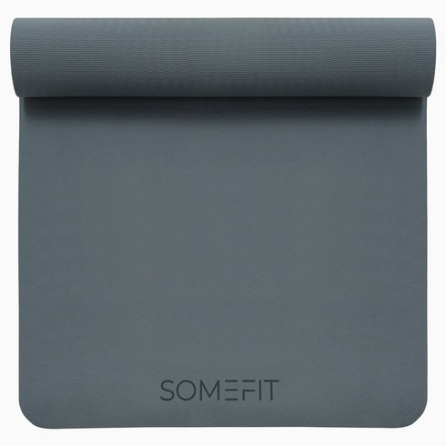 썸피트 TPE 넓은 와이드 요가매트 스트랩포함 6mm, 올리브그레이