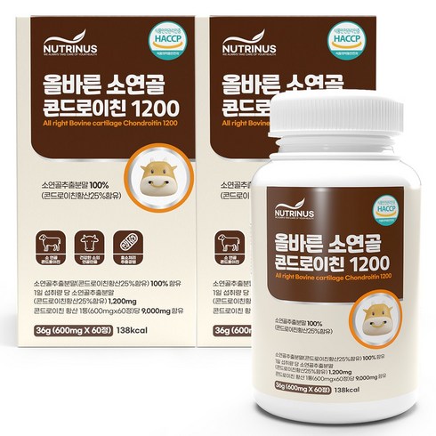 올바른 소연골 콘드로이친 1200 600mg x 60정, 2개