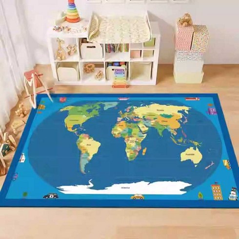 세계지도 러그 대형 미끄럼방지 매트 서재 카펫