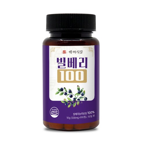 빌베리100 정 500mg x 100정 HACCP 인증제품, 50g, 5개