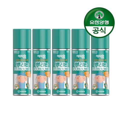 벌레기피제 - 해피홈 아웃도어 미스트 뿌리는 모기 진드기 기피제, 65ml, 5개