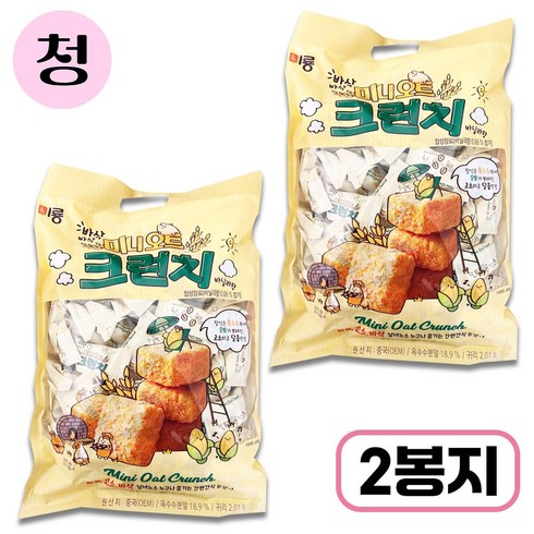 크런치 - 미니 오트 크런치 바닐라맛 520g, 2개