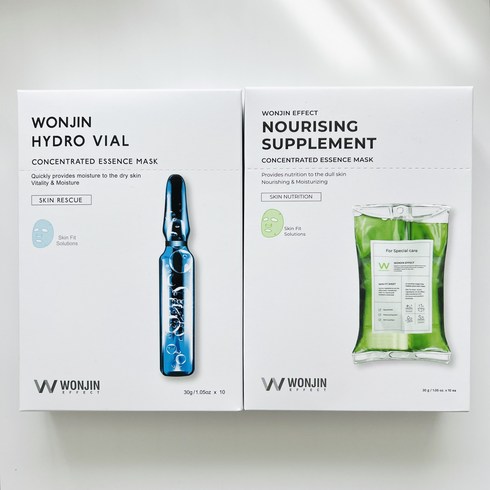 WONJIN Hydro Rise+Nourising supplement 원진이펙트 마스크팩 20매