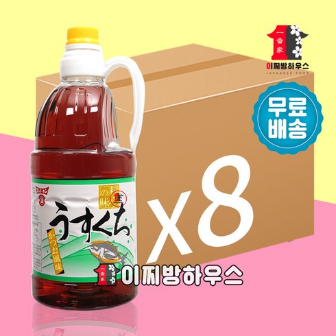 미쯔보시호구 - 훈도킨 우스구치 간장 1.5L x 8병 일본간장 어간장 우스구치쇼유 요정의 맛 국간장 가쓰오간장 한 박스, 8개