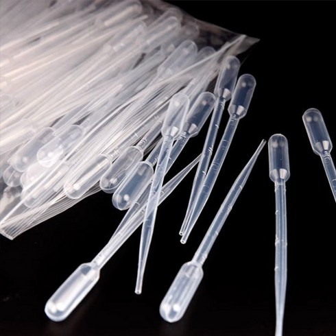 투명 액체 용액 플라스틱 일회용 스포이드 학교 과학 실험실 향수 디퓨져 실험 3ml, 100개