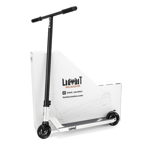 스턴트스쿠터 묘기용 킥보드 레인보우 킥보드 Limit, 브러시드 실버 선물 스탠드