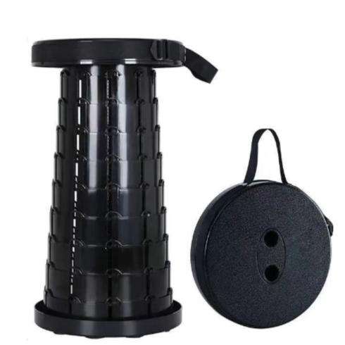 접이식 놀이동산 휴대용 폴딩 자바라 높이조절 캠핑 간이 스툴 간편 의자, 1개, 블랙