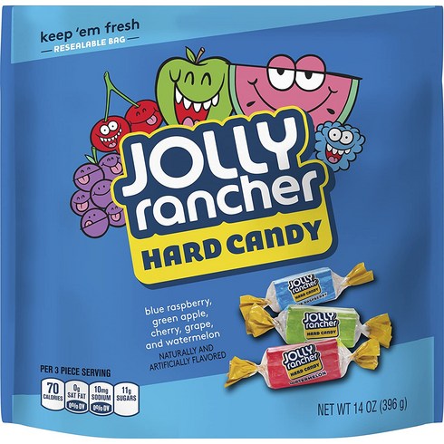 졸리줄리 프리미엄컬렉션  - 졸리 랜처 하드캔디 사탕 버라이어티팩 JOLLY RANCHER Assorted Fruit Flavored Hard Candy, 396g, 1개