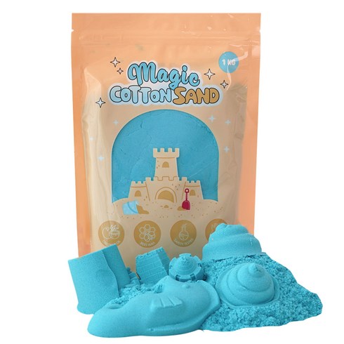 따블리에 매직 코튼 샌드 모래놀이, 블루, 1kg, 1개