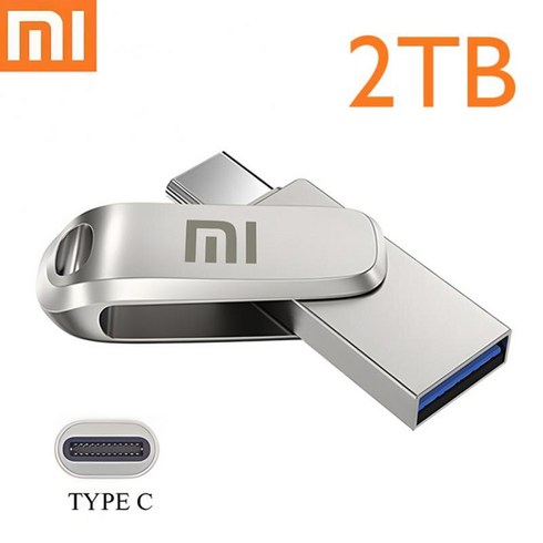 원래 Xiaomi U 디스크 2 테라바이트 1024GB 256GB USB 3.1 Type-C 인터페이스 휴대 전화 컴퓨터 상호 전송 휴대용 USB 메모리, 2TB