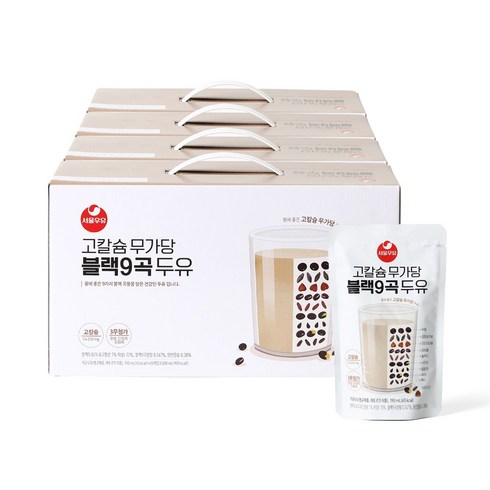 서울우유 고칼슘 무가당 블랙9곡 두유 190mlX80팩, 190ml, 80개