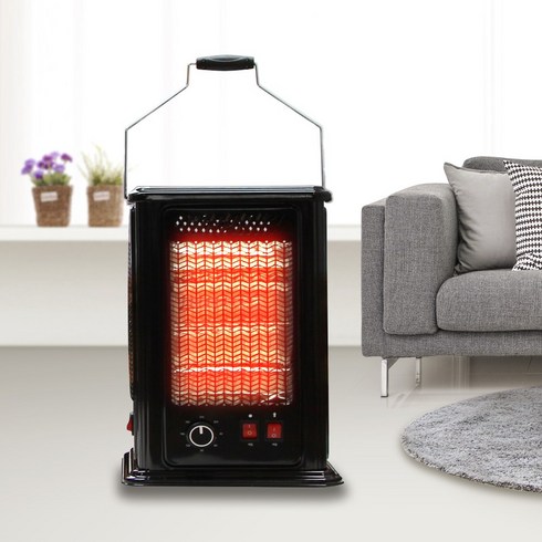 2023년 가성비 최고 인트라존 오방난로 - 2종 안전한 업소용 석영관 오방난로 절전형 캠핑 가정용 전기난로, 1. 기본타이머 블랙