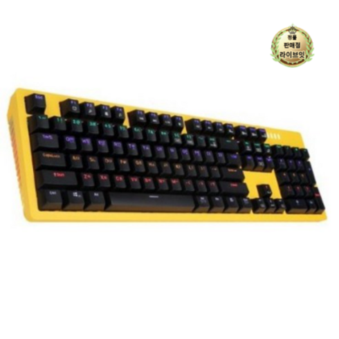 2023년 가성비 최고 앱코키보드 - 앱코 HACKER K516 축교환 측면 RGB 라이팅 이중사출 게이밍 기계식 키보드 청축, ABKO HACKER K516, 옐로우, 일반형