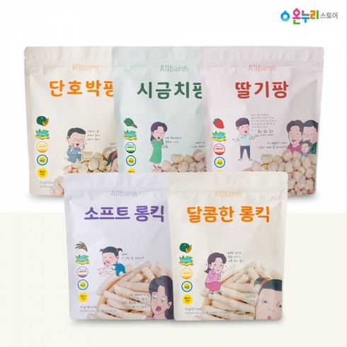 올바름떡뻥18개월고소한 - 올바름 쌀과자 자일리톨 롱킥(2개)+팡(3개) 5종 세트, 단품