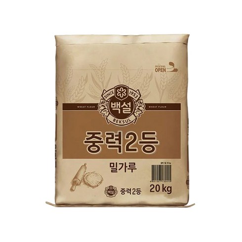 밀가루20kg - 백설 밀가루 중력2등 20kg 1개