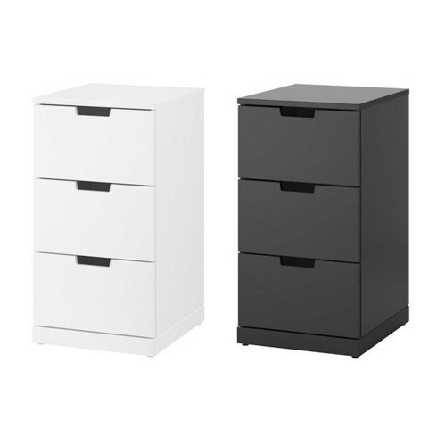 이케아 NORDLI 노르들리 3칸 서랍장/수납장/3단서랍/옷장/침실가구, 화이트_192.398.36