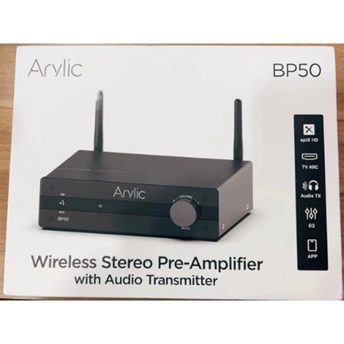 프리앰프 Arylic BP50 블루투스 스테레오 aptx HD 오디오 리시버 21 채널 미니 클래스 D 통합 앰프 홈 스피커용, 없음, 1.BP50 US Plug, 1.BP50 US Plug