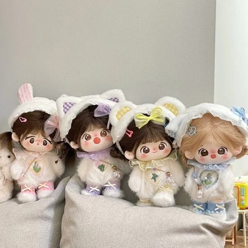지오몽 20cm 인형옷 솜솜 베이비 바디슈트 무속성 의상 솜 아이돌 인형 옷, 엘로우
