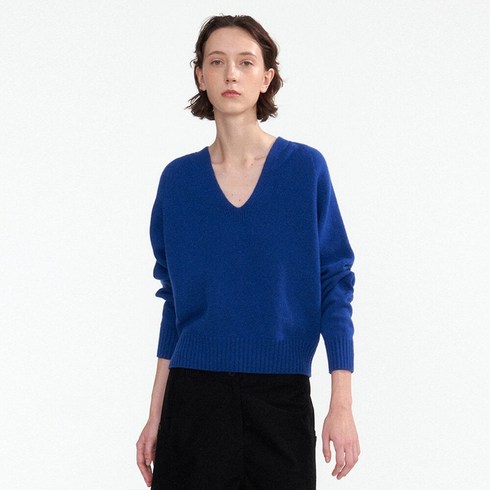 낫띵리튼 - 낫띵리튼 Erin wool v-neck pullover (Royal blue)