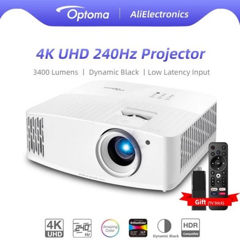 Optoma 게임용 4K 프로젝터 3840x2160 240Hz 재생률 WiFi 3D HDR 비디오 비머 홈 시어터 시네마 UHD506, [01] UHD506, [02] 미국 플러그, 01 CHINA_01 UHD506_02 미국 플러그